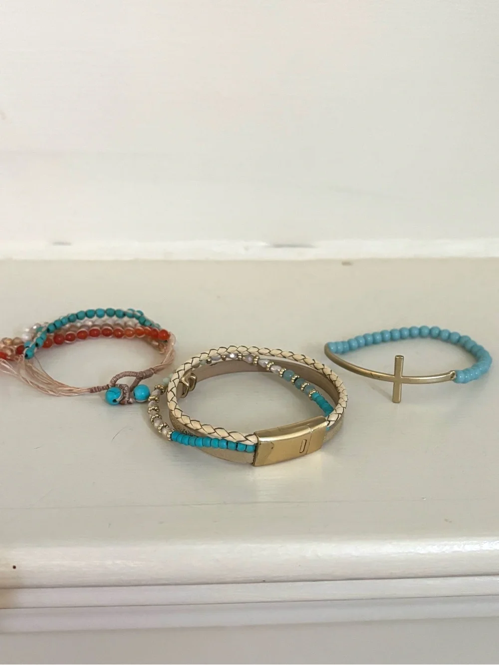 Gold and Turquoise Beaded Bracelet Set - Stylish Women’s Jewelry